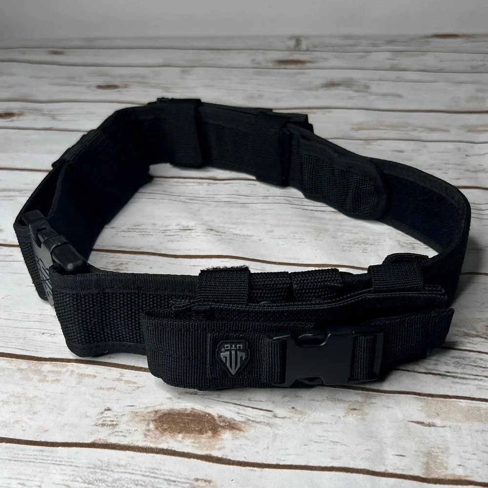 UTG Tactical Duty Belt Black Adjustable Nylon with Mag Pouches One Size